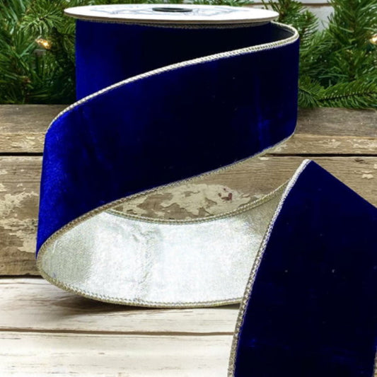 2.5” Cobalt Blue Luxe Velvet with silver metallic back