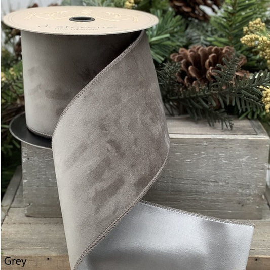 4” Velvet Taffeta Back- Grey Concrete Color